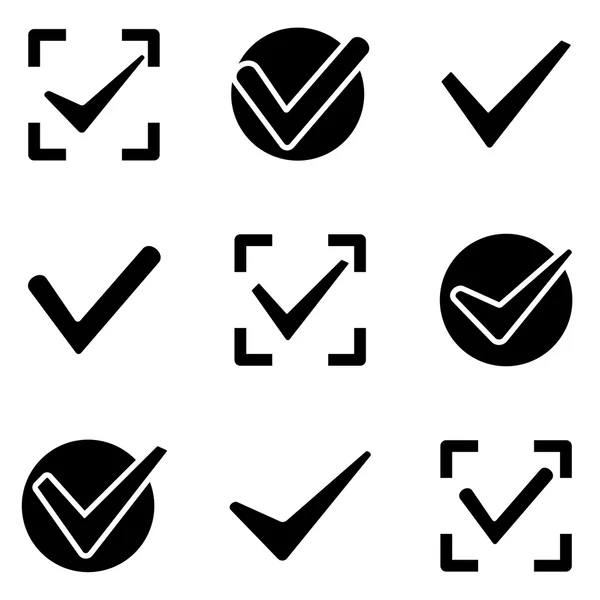 Check marks web and mobile logo icons collection — Stok Vektör