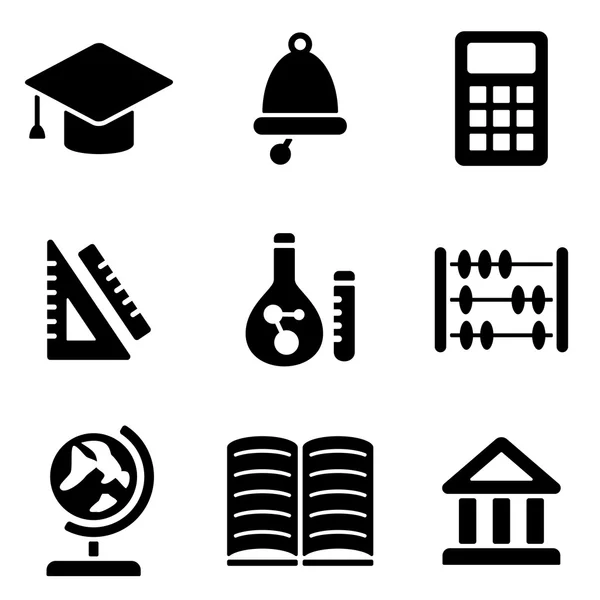 Volver a la colección de iconos de logotipo web y móvil de la escuela — Vector de stock