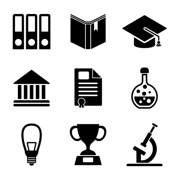 Volver a la colección de iconos de logotipo web y móvil de la escuela — Vector de stock