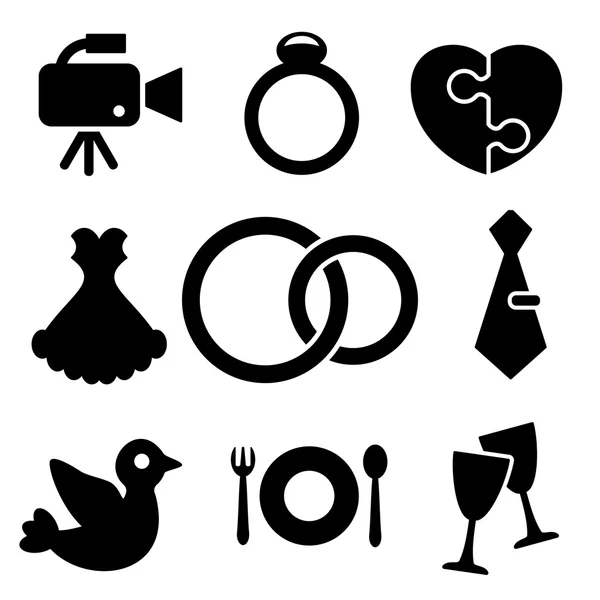 Wedding web en mobiele logo iconen collectie — Stockvector