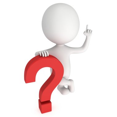 3D adamın yanında kırmızı soru işareti