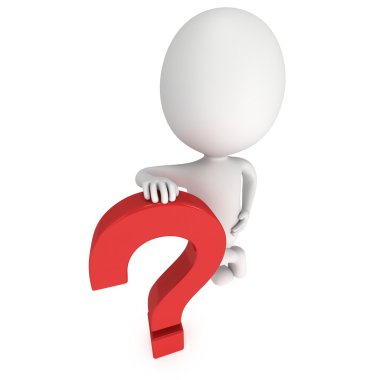 3D adam kırmızı soru işareti duruyor