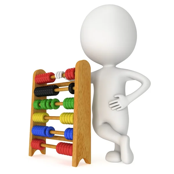 3d man with toy abacus — Stock Photo, Image