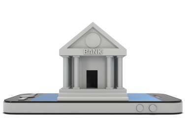 Banka smartphone üzerinde bina