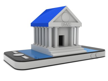 Banka smartphone üzerinde bina