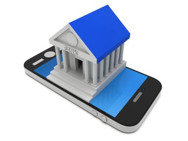 Banka smartphone üzerinde bina