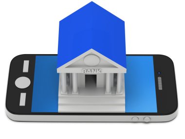 Banka smartphone üzerinde bina