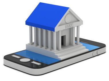 Banka smartphone üzerinde bina