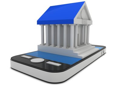 Banka smartphone üzerinde bina