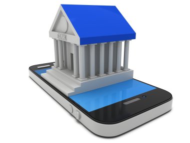 Banka smartphone üzerinde bina