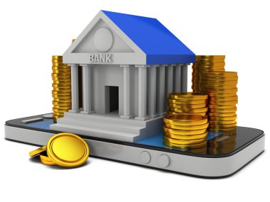 Banka smartphone üzerinde bina