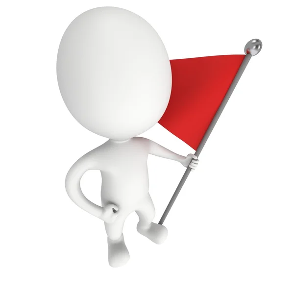 Man with red flag — Stock Photo, Image