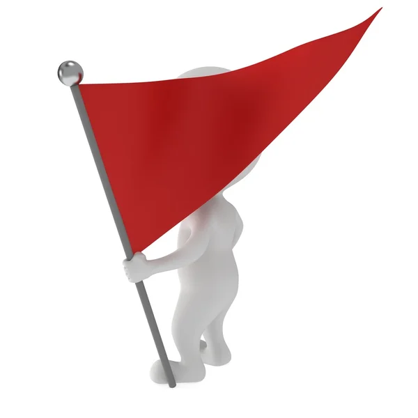 Férfi napszemüveg és piros zászló — Stock Fotó