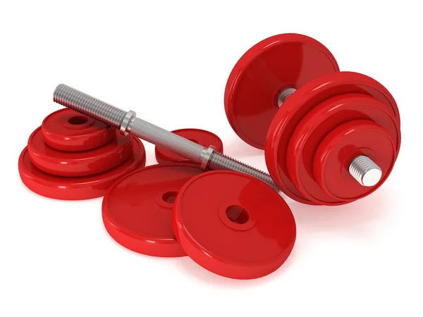 Red Dumbbells — Stock Photo, Image
