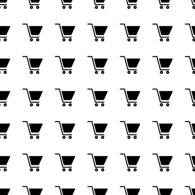 shopping cart seamless pattern. Vector