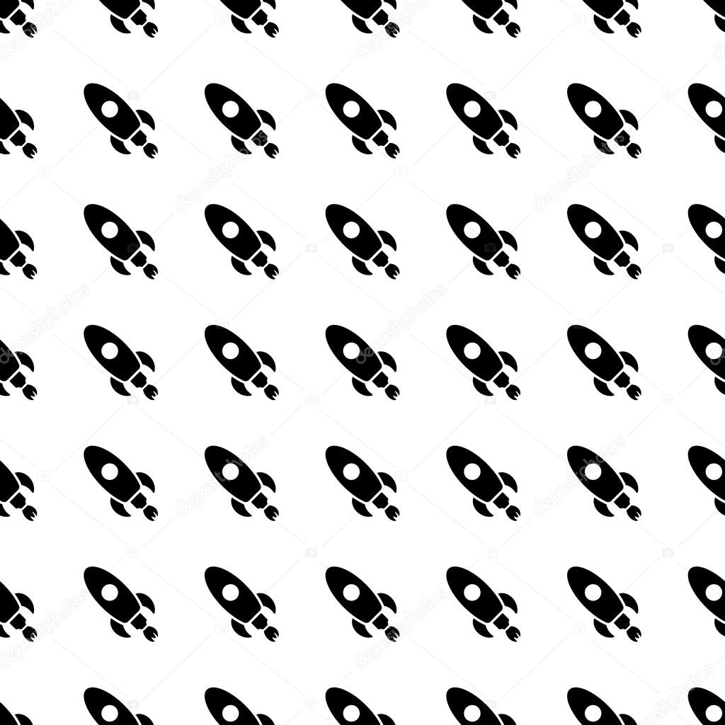 Rocket seamless pattern. Vector