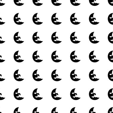 halloween moon seamless pattern. Vector