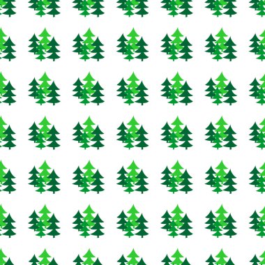 Christmas trees seamless pattern. Vector