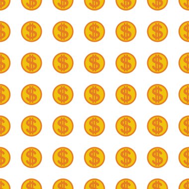 Dollars money coin seamless pattern. Vector