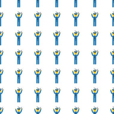 Policeman seamless pattern. Vector