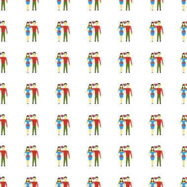 Family seamless pattern. Vector