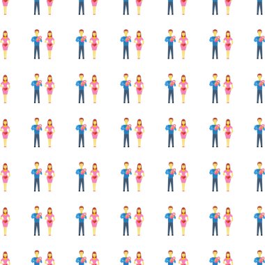 Family seamless pattern. Vector