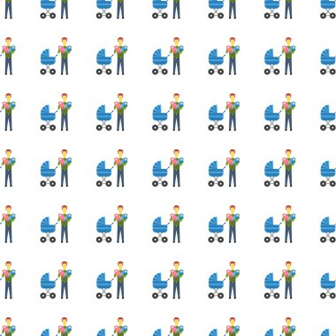 Family seamless pattern. Vector