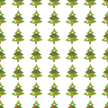Christmas trees seamless pattern. Vector