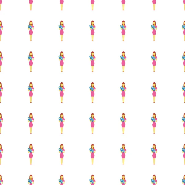 Family seamless pattern. Vector — ストックベクタ