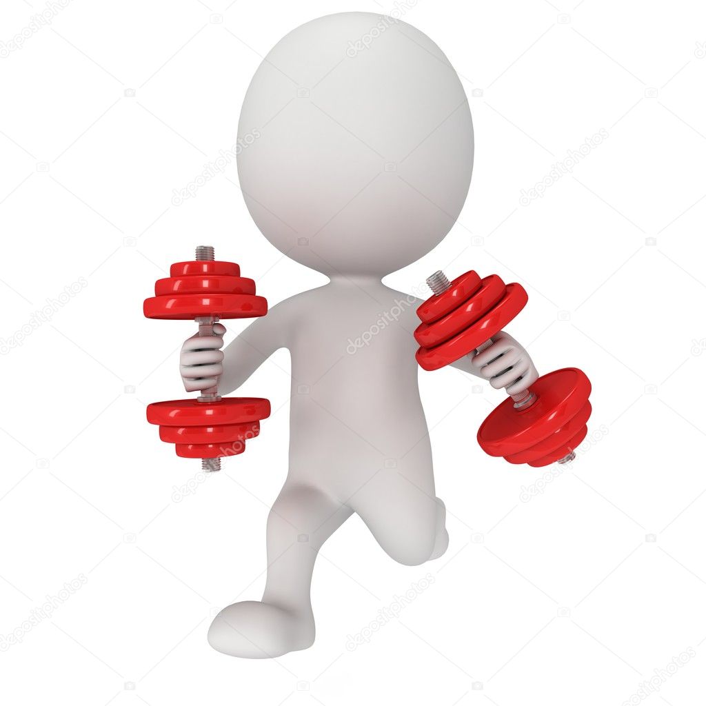 3d Man Running With Weights Stock Photo By newb1 82955412 3d-man-running-with-weights-stock-photo-by-newb1-82955412