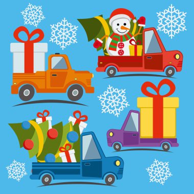 Noel ve yeni yıl teslim minibüsler