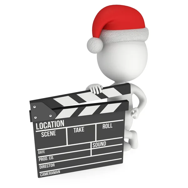 Santa z kina clapperboard. — Zdjęcie stockowe