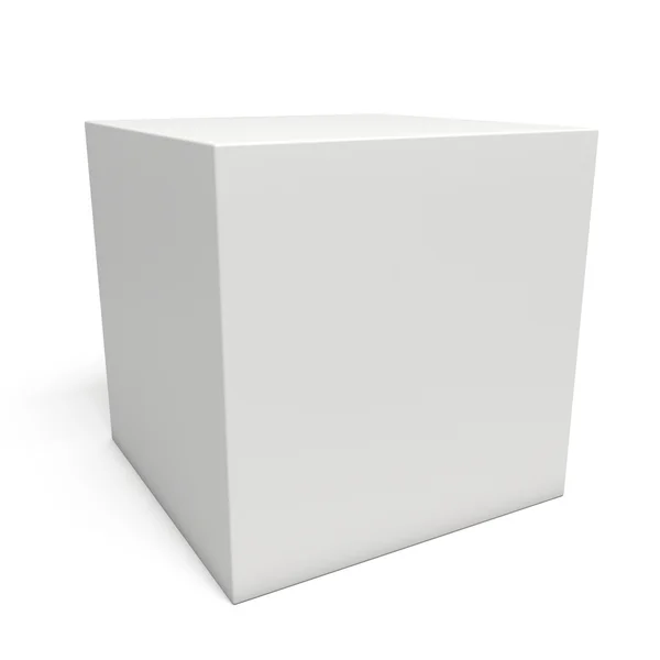 Boîte blanche isolée sur fond blanc — Photo