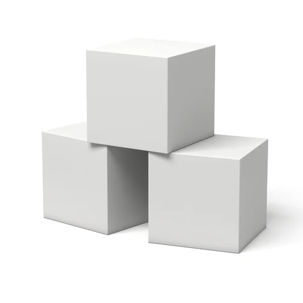 White boxes isolated on white background — Stock Photo, Image