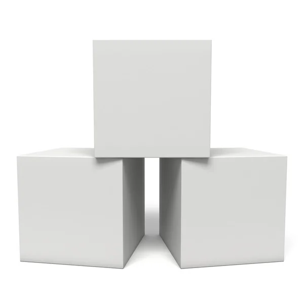 Белые ящики на белом фоне — стоковое фото