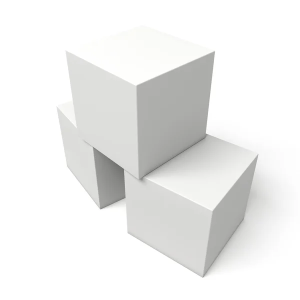 Bílých čtverečků izolovaných na bílém pozadí — Stock fotografie