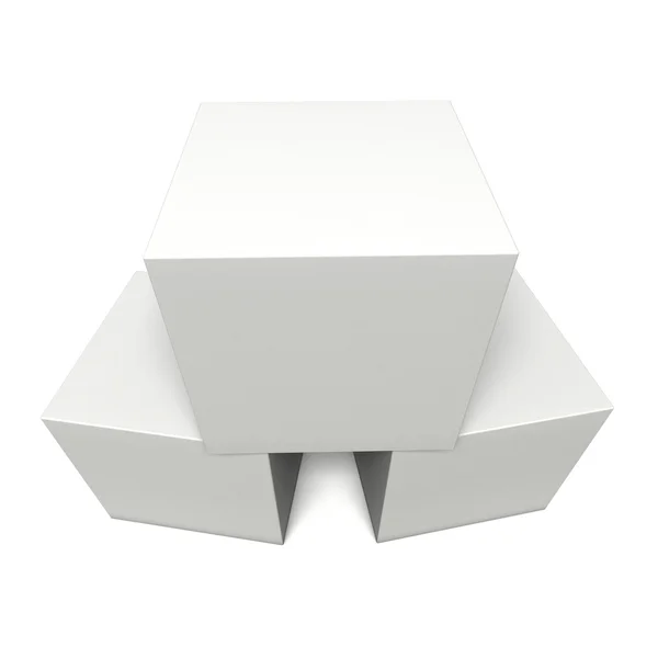 白い背景に分離された白い箱 — ストック写真