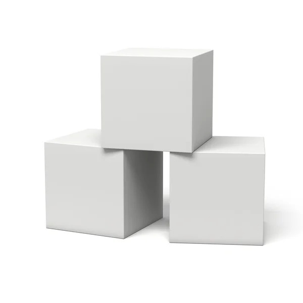 Scatole bianche isolate su sfondo bianco — Foto Stock