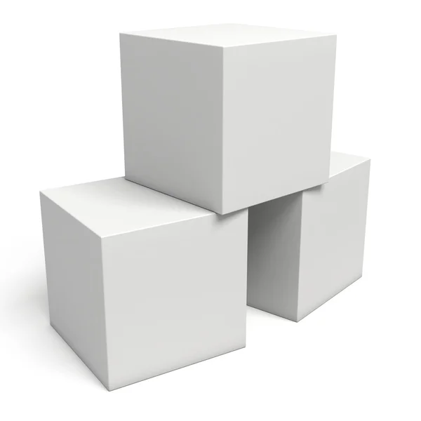 Білі коробки ізольовані на білому тлі — стокове фото