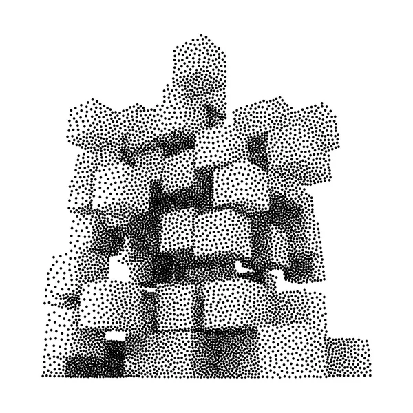 Icône de boîtes vectorielles demi-teintes ajourées — Image vectorielle