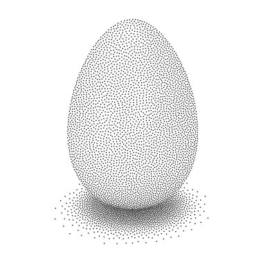 Dotwork yarım ton vektör yumurta