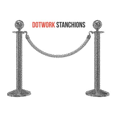 Dotwork yarım ton vektör desteklere