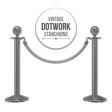Dotwork Halftone Vector Stanchions clipart