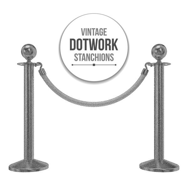Dotwork Halftone Vector Stanchions
