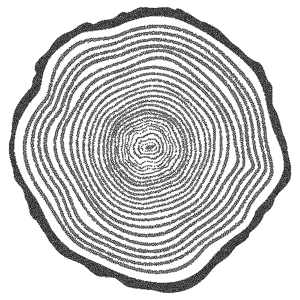 Dotwork yarım ton vektör ağaç halkaları