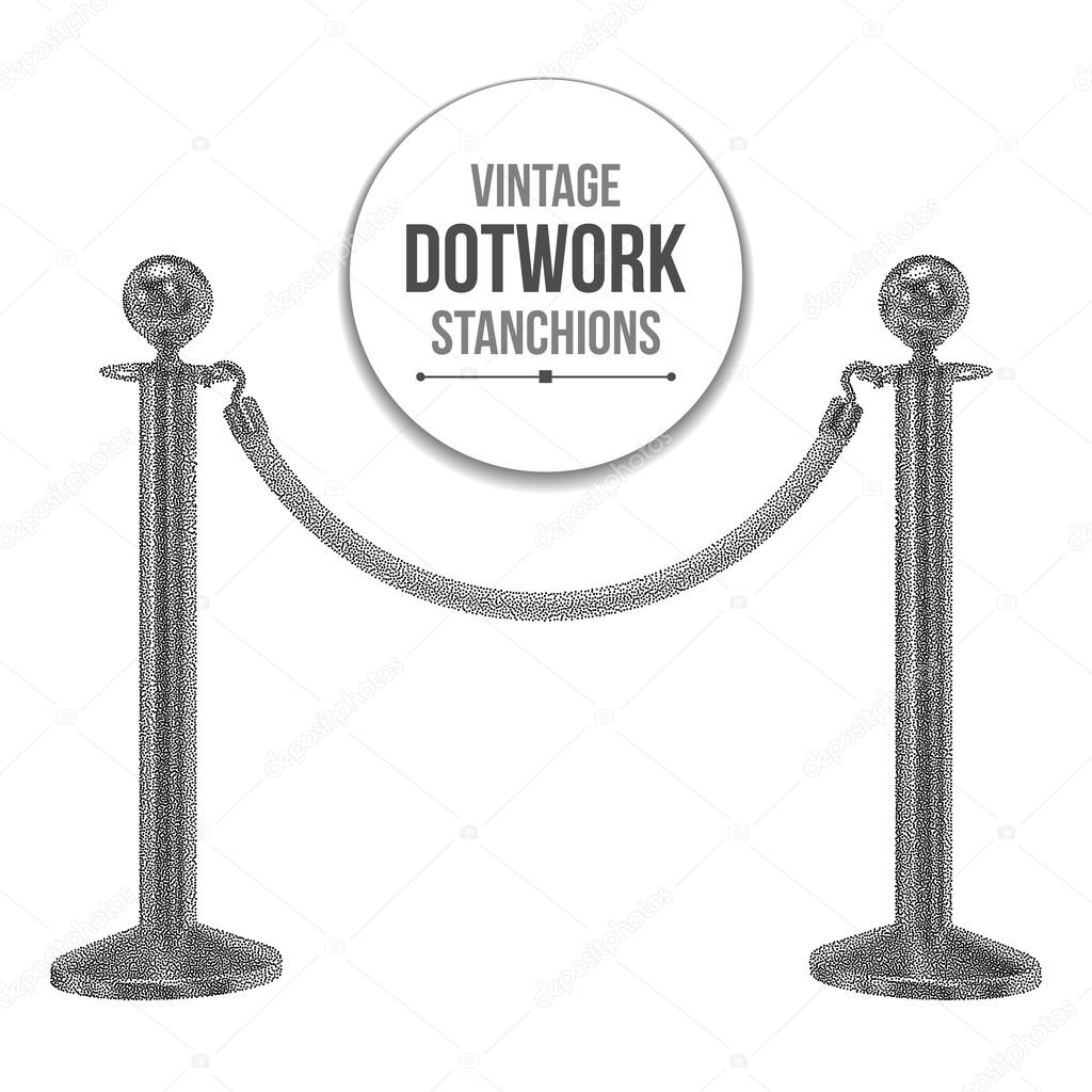 Dotwork Halftone Vector Stanchions