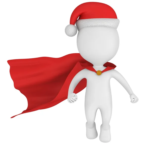 Papai Noel bravo super-herói voando — Fotografia de Stock
