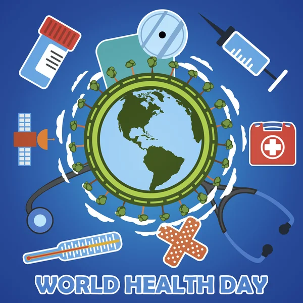 Concetto di giornata mondiale della salute. Vettore — Vettoriale Stock