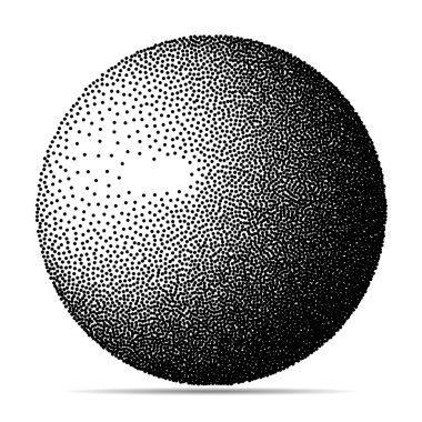 Dotwork küre. Vektör çizim.