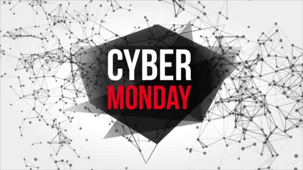 Cyber Monday Motion Banner con puntos y líneas — Vídeos de Stock